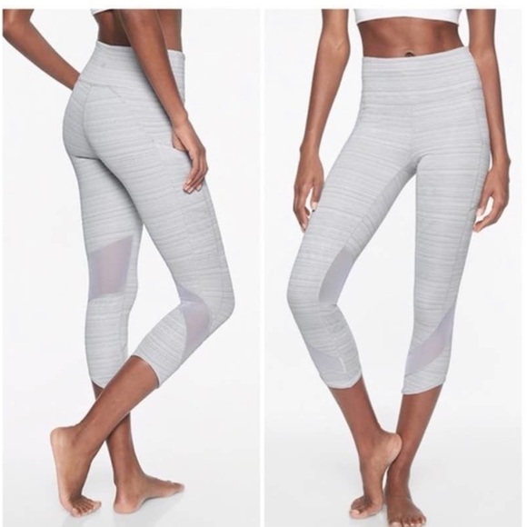 Athleta Pants - Athleta White Workout Pants With Sheer Bottom Design- Size XSP - Activewear